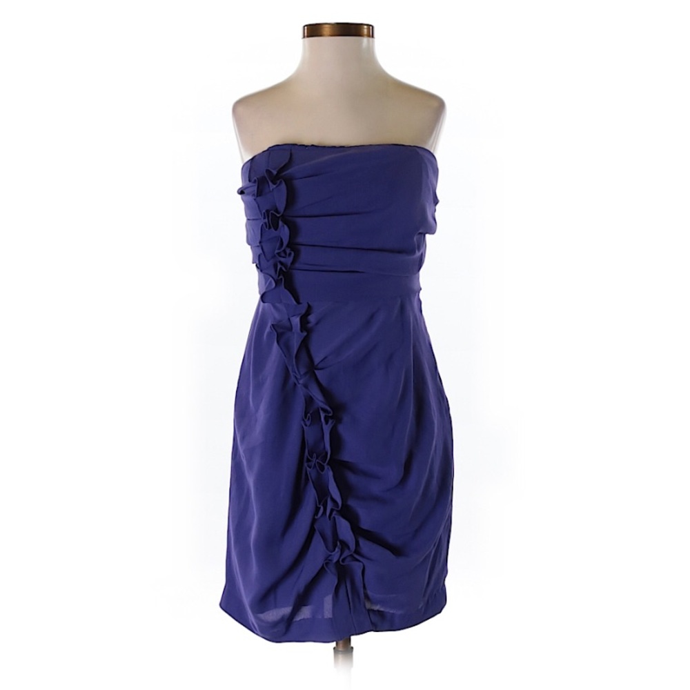 BCBGeneration Purple Strapless Cocktail Dress 0